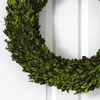 image:imageNearly Natural 24 in Artificial Preserved Boxwood Wreath for Wall Decor