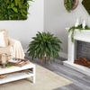 image:imageNearly Natural 25ft Boston Fern Artificial Plant in White Planter with Legs