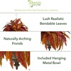image:imageNearly Natural 28in Autumn Boston Fern Artificial Plant in Hanging Metal Bowl