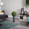 image:imageNearly Natural 28in Boxwood Topiary Ball Artificial Plant in White Tower Planter IndoorOutdoorGreen