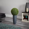 image:imageNearly Natural 28in Boxwood Topiary Ball Artificial Plant in White Tower Planter IndoorOutdoorGreen