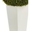 image:imageNearly Natural 28in Boxwood Topiary Ball Artificial Plant in White Tower Planter IndoorOutdoorGreen