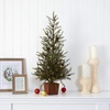 image:imageNearly Natural 3 ft Artificial Alpine Christmas Tree in Wood Planter Decor