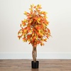 image:imageNearly Natural 3 ft Artificial Autumn Ficus Fall Tree with Nursery Planter