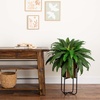 image:imageNearly Natural 31in Artificial Boston Fern Plant on Display Stand in Removal Patina Metal Planter Fake Ferns for Living Room Bedroom Office Home Dcor