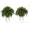 image:imageNearly Natural 32in Artificial Boston Fern Plant with Metal Planter with Stand DIY KIT Set of 2