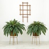 image:imageNearly Natural 32in Artificial Boston Fern Plant with Metal Planter with Stand DIY KIT Set of 2