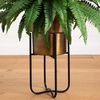 image:imageNearly Natural 35in Artificial Boston Fern Plant on Display Stand in Removal Brass Metal Planter Fake Ferns for Living Room Bedroom Office Home Dcor