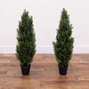 image:imageNearly Natural 3ft Cedar Pine Artificial Tree UV Resistant Realistic ConeShaped Greenery IndoorOutdoor Decor Set of 2
