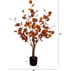 image:imageNearly Natural 3ft PreLit Autumn Eucalyptus Artificial Fall Tree with 80 Warm White LED Lights