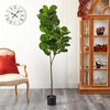 image:imageNearly Natural 45 ft Artificial Fiddle Leaf Fig Tree with Pot Floor Plant