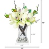 image:imageNearly Natural 4534WH Magnolia Arrangement with VaseWhite