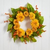 image:imageNearly Natural 4904 Golden Sunflower Wreath 22Inch Yellow