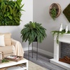 image:imageNearly Natural 51in Boston Fern Artificial Plant in Black Planter with Stand