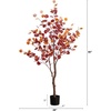 image:imageNearly Natural 5FT Prelit Artificial Autumn Eucalyptus Tree with 220 Warm White LED Lights Faux Eucalyptus Tree with Fall Colors for Home amp Office Dcor in Black Nursery Planter