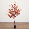 image:imageNearly Natural 5FT Prelit Artificial Autumn Eucalyptus Tree with 220 Warm White LED Lights Faux Eucalyptus Tree with Fall Colors for Home amp Office Dcor in Black Nursery Planter