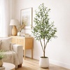 image:imageNearly Natural 6 ft Artificial Olive Tree in White Decorative Planter5ft