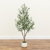 image:imageNearly Natural 6 ft Artificial Olive Tree in White Decorative Planter5ft