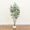 image:imageNearly Natural 6 ft Artificial Olive Tree in White Decorative Planter6ft