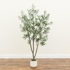 image:imageNearly Natural 6 ft Artificial Olive Tree in White Decorative Planter7ft