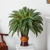 image:imageNearly Natural 6628 Boston Fern with Bamboo Vase Decorative Silk Plant Green 12 x 12 x 35