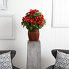 image:imageNearly Natural 6667 Hibiscus with Vase Decorative Silk Plant Red 24 x 24 x 19