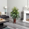 image:imageNearly Natural 6727 3ft Mixed Greens amp Cattails with Planter 26 x 26 x 36 inches GreenGreen