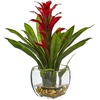 image:imageNearly Natural 6897RD Bromeliad with Glass Vase Arrangement 11 in x 11 in x 12 in Red