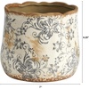 image:imageNearly Natural 7 in Tuscan Ceramic Gray Scroll Decorative Planter7in