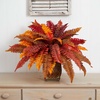 image:imageNearly Natural Autumn Boston Fern Artificial Plant in Metal Planter