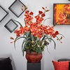 image:imageNearly Natural Cymbidium with Decorative Vase Silk ArrangementRed