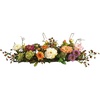 image:imageNearly Natural 10 in Artificial Peony Arrangement in Glass VaseMixed