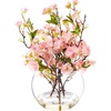image:imageNearly Natural 14 in Artificial Cherry Blossom Arrangement Globe Vase Decor