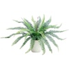 image:imageNearly Natural 16Inch Artificial Boston Fern Plant  Lifelike Greenery in Textured Cement Planter
