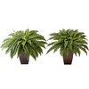 image:imageNearly Natural 23in Artificial Boston Fern Plant with Tapered Bronze Square Metal Planter DIY KIT Set of 2