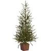 image:imageNearly Natural 3 ft Artificial Alpine Christmas Tree in Wood Planter Decor