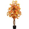 image:imageNearly Natural 3 ft Artificial Autumn Ficus Fall Tree with Nursery Planter