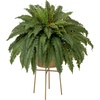 image:imageNearly Natural 32in Artificial Boston Fern Plant with Metal Planter with Stand DIY KIT