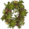 image:imageNearly Natural 4798 Artificial Succulent Wreath 15inch diameter Green20x20x20