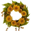 image:imageNearly Natural 4904 Golden Sunflower Wreath 22Inch Yellow