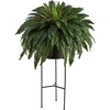image:imageNearly Natural 51in Boston Fern Artificial Plant in Black Planter with Stand