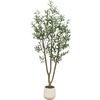 image:imageNearly Natural 6 ft Artificial Olive Tree in White Decorative Planter6ft