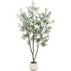 image:imageNearly Natural 6 ft Artificial Olive Tree in White Decorative Planter7ft