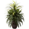 image:imageNearly Natural 6727 3ft Mixed Greens amp Cattails with Planter 26 x 26 x 36 inches GreenGreen