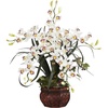 image:imageNearly Natural Cymbidium with Decorative Vase Silk ArrangementWhite