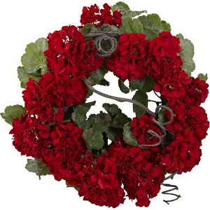 image:imageNearly Natural 17 in Artificial Geranium Wreath for Front Door Home Decor