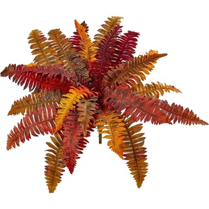 image:imageNearly Natural 20 Autumn Boston Fern Artificial Set of 3 Silk Plants Orange