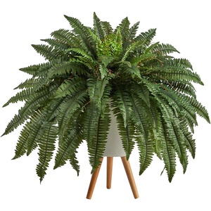 image:imageNearly Natural 25ft Boston Fern Artificial Plant in White Planter with Legs
