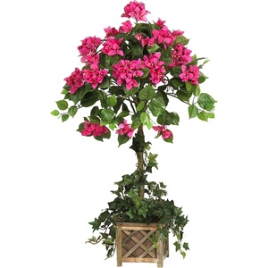 image:imageNearly Natural 34 in Artificial Bougainvillea Topiary with Wood Box