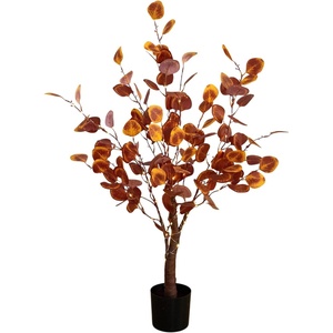 image:imageNearly Natural 3ft PreLit Autumn Eucalyptus Artificial Fall Tree with 80 Warm White LED Lights